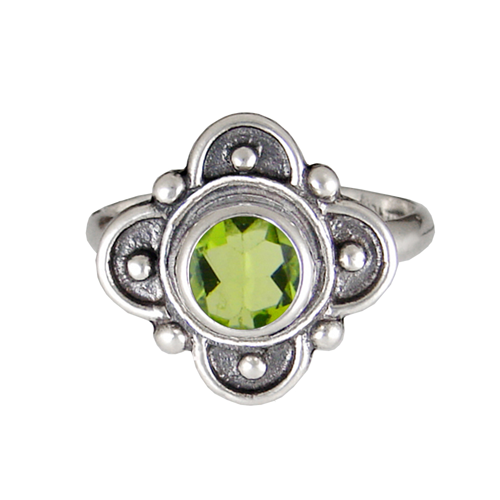 Sterling Silver Gemstone Ring With Peridot Size 6